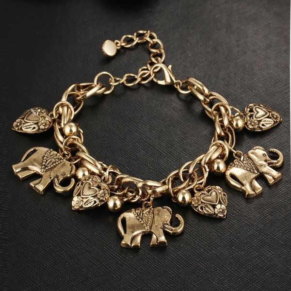 vintage bohemian gold color elephant heart charm bracelets for women fashion designer bangles chain gifts pulseira feminina jewelry, Golden;silver
vintage bohemian gold color elephant heart charm bracelets for women fashion designer bangles chain gifts pulseira feminina jewelry, Golden;silver