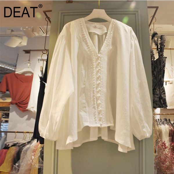 deat 2020 new spring and summer korean styles girl's clothing v-neck lantern sleeves single breasted linen loose shirt wl54700l, White
deat 2020 new spring and summer korean styles girl's clothing v-neck lantern sleeves single breasted linen loose shirt wl54700l, White
