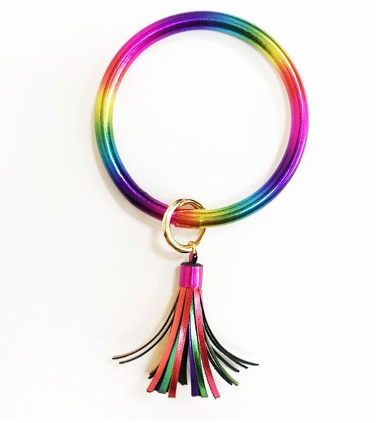 leather wrap bracelet key ring personalized rainbow tassel leather bracelets o key ring circle bracelet wristlet key, Silver
leather wrap bracelet key ring personalized rainbow tassel leather bracelets o key ring circle bracelet wristlet key, Silver