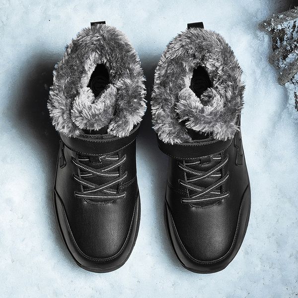 new winter leather ankle boots outdoor waterproof work boots men casual shoes men's hiking warm plush snow, Black
new winter leather ankle boots outdoor waterproof work boots men casual shoes men's hiking warm plush snow, Black