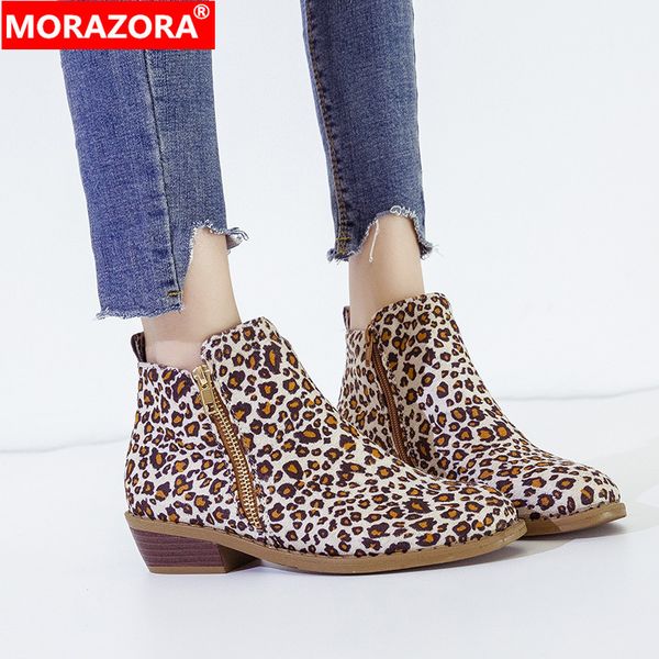 morazora 2020 new arrival women ankle boots leopard zip european style short boots simple low heels casual shoes ladies, Black
morazora 2020 new arrival women ankle boots leopard zip european style short boots simple low heels casual shoes ladies, Black