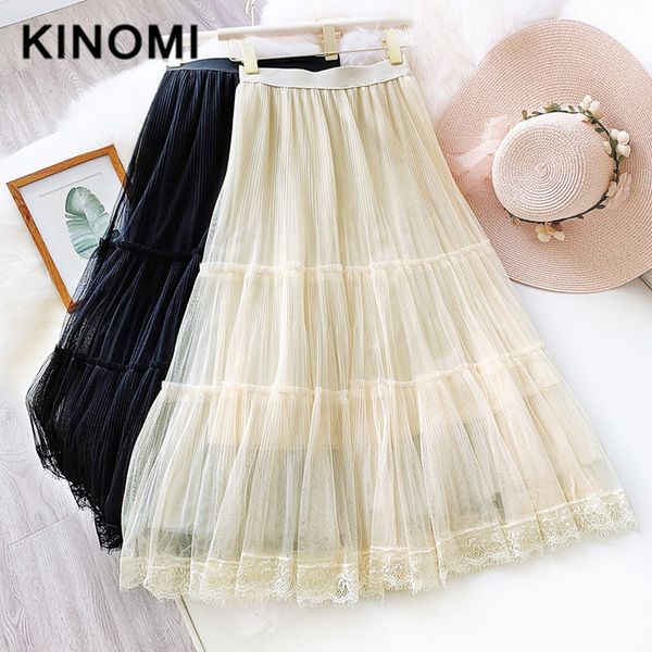 kinomi 2020 new spring summer elegant mesh lace patchwork long skirts women korean style high waist a-line tulle skirts female, Black
kinomi 2020 new spring summer elegant mesh lace patchwork long skirts women korean style high waist a-line tulle skirts female, Black