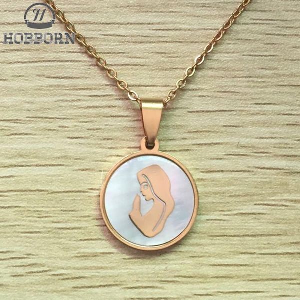 hobborn classic religious women necklace stainless steel gold color shell round virgin mary classic women men necklaces pendants, Silver
hobborn classic religious women necklace stainless steel gold color shell round virgin mary classic women men necklaces pendants, Silver
