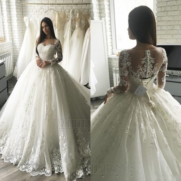 american african luxury lace applique long sleeves wedding dresses court train elegant dubai arabic a-line bridal gowns, White
american african luxury lace applique long sleeves wedding dresses court train elegant dubai arabic a-line bridal gowns, White