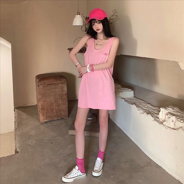 jmshop vest embroidered pink sniper sports girl sleeveless vest dress women summer loose casual embroidery letter dress, White
jmshop vest embroidered pink sniper sports girl sleeveless vest dress women summer loose casual embroidery letter dress, White