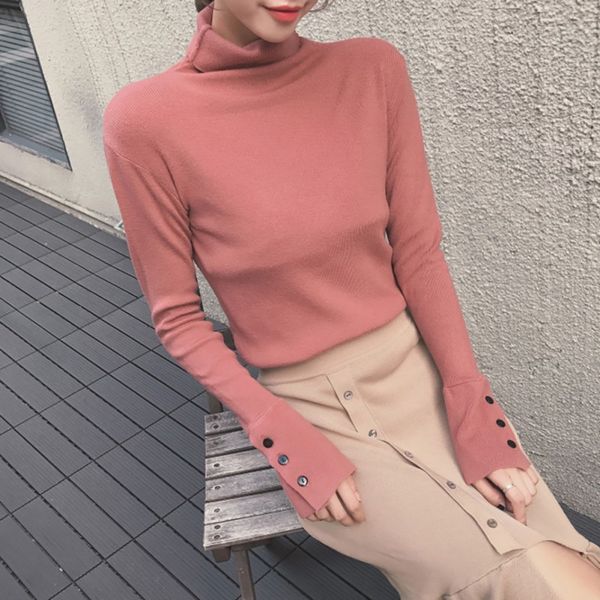 new women solid turtleneck basic casual autumn knitted long sleeve slim pullover t-shirt, White
new women solid turtleneck basic casual autumn knitted long sleeve slim pullover t-shirt, White