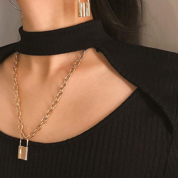 new rock choker lock necklace layered chain on the neck with lock punk jewelry mujer key pendant necklace for women gift z0313, Silver
new rock choker lock necklace layered chain on the neck with lock punk jewelry mujer key pendant necklace for women gift z0313, Silver