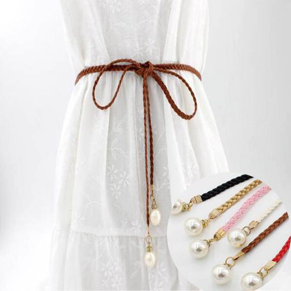elegant long leather rope braid belt for women pearl party belts women girls bohemia dress waistband ceinture femme, Black;brown
elegant long leather rope braid belt for women pearl party belts women girls bohemia dress waistband ceinture femme, Black;brown