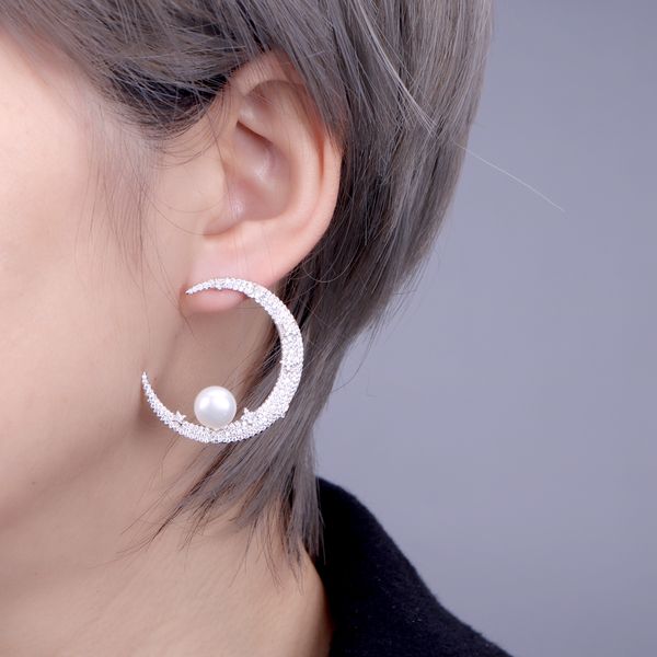 new arrival cute moon and pearl earrings fine jewelry s925 sterling zircon stud earrings for women charm jewelry ae025
new arrival cute moon and pearl earrings fine jewelry s925 sterling zircon stud earrings for women charm jewelry ae025