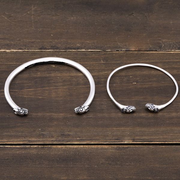 s 925 sterling silver hand-made designer vintage jewelry american classic antique silver double dragon head personalized punk bracelet cuff, White
s 925 sterling silver hand-made designer vintage jewelry american classic antique silver double dragon head personalized punk bracelet cuff, White