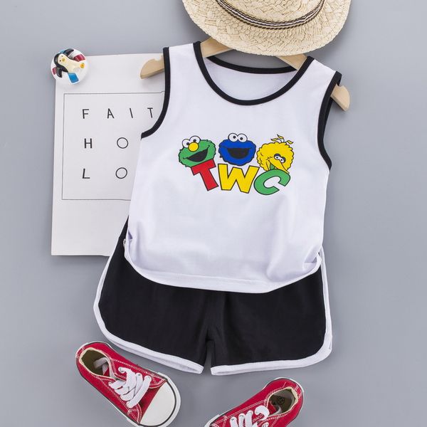 children set 2020 summer baby boy girls clothes fashion cartoon letter print vest+sweat pants for boys kids infant girls outfit, White
children set 2020 summer baby boy girls clothes fashion cartoon letter print vest+sweat pants for boys kids infant girls outfit, White