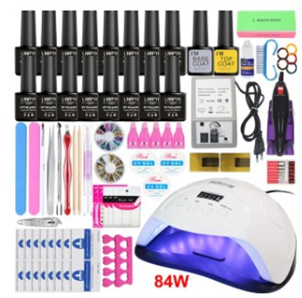 nail set 16/10 color nail polish kit with 20000rpm drill machine lamp acrylic kit art tools set manicure
nail set 16/10 color nail polish kit with 20000rpm drill machine lamp acrylic kit art tools set manicure