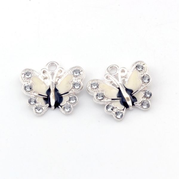 50Pcs/lot White Rhinestone Enamel Butterfly Alloy Charm Pendants Fashion Jewelry DIY Fit Bracelets Necklace Earrings 22x20.5mm A-510
50Pcs/lot White Rhinestone Enamel Butterfly Alloy Charm Pendants Fashion Jewelry DIY Fit Bracelets Necklace Earrings 22x20.5mm A-510