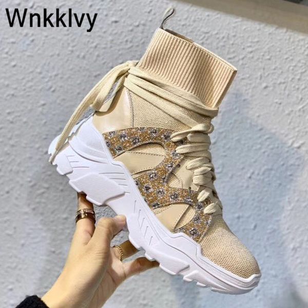 ankle boots women letter decor knitted wool socks casual shoes for girls lace up spring summer stretch platform running sneakers, Black
ankle boots women letter decor knitted wool socks casual shoes for girls lace up spring summer stretch platform running sneakers, Black