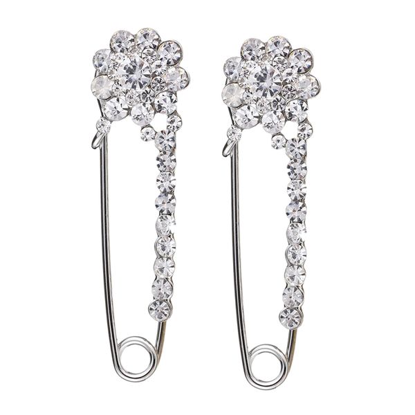 large safety pin alloy safety pins with small inlaid crystals - simple design - 2 pieces, Gray
large safety pin alloy safety pins with small inlaid crystals - simple design - 2 pieces, Gray