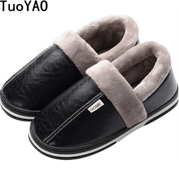 size 50 men waterproof leather male shoes non-slip slippers warm fur thicken cotton-padded home slipper loves indoor flat shoes, Black
size 50 men waterproof leather male shoes non-slip slippers warm fur thicken cotton-padded home slipper loves indoor flat shoes, Black