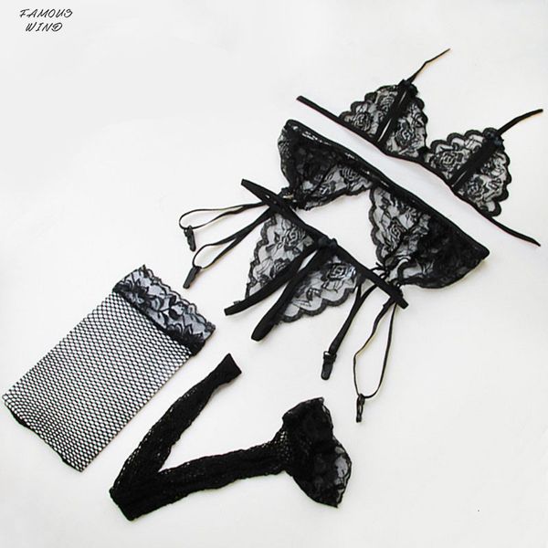 bra 4pc set underwear women push up lace floral panties transparent open cup bra garters sets sujetador mujer, Red;black
bra 4pc set underwear women push up lace floral panties transparent open cup bra garters sets sujetador mujer, Red;black