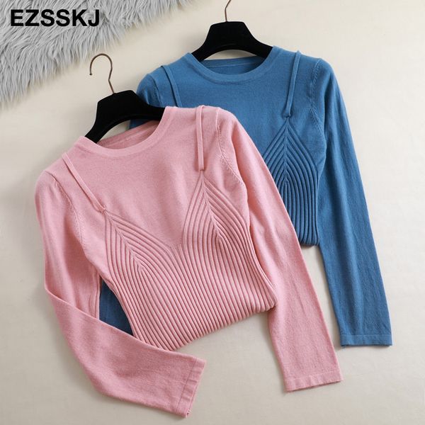 spring autumn thin sweet sweater women o neck sweater pullover female knitted slim fake two piece jumper top, White;black
spring autumn thin sweet sweater women o neck sweater pullover female knitted slim fake two piece jumper top, White;black