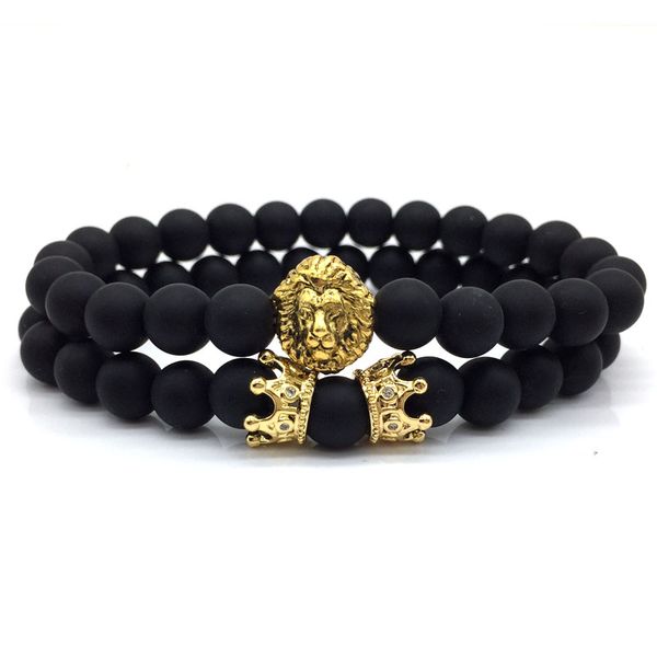 2pcs/set 2018 new fashion lion crown couple charm with lava bead bracelet sets for men wristband jewelry accessories n156, Golden;silver
2pcs/set 2018 new fashion lion crown couple charm with lava bead bracelet sets for men wristband jewelry accessories n156, Golden;silver