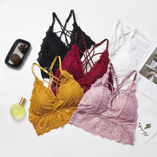 lace floral hollow out bra removable chest pad push up camis lace embroidered sling v-neck beauty back underwear vest, Black;white
lace floral hollow out bra removable chest pad push up camis lace embroidered sling v-neck beauty back underwear vest, Black;white