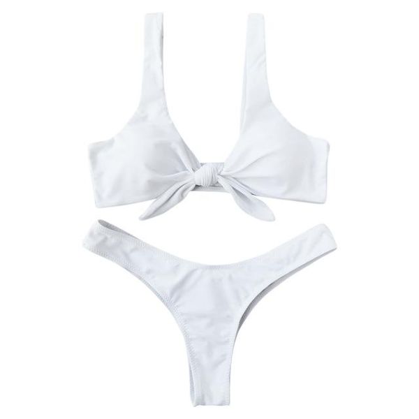 bikini knotted padded thong bikini set women swimwear swimsuit scoop neck solid high cut bathing suit brazilian biquni kawaii, White;black
bikini knotted padded thong bikini set women swimwear swimsuit scoop neck solid high cut bathing suit brazilian biquni kawaii, White;black