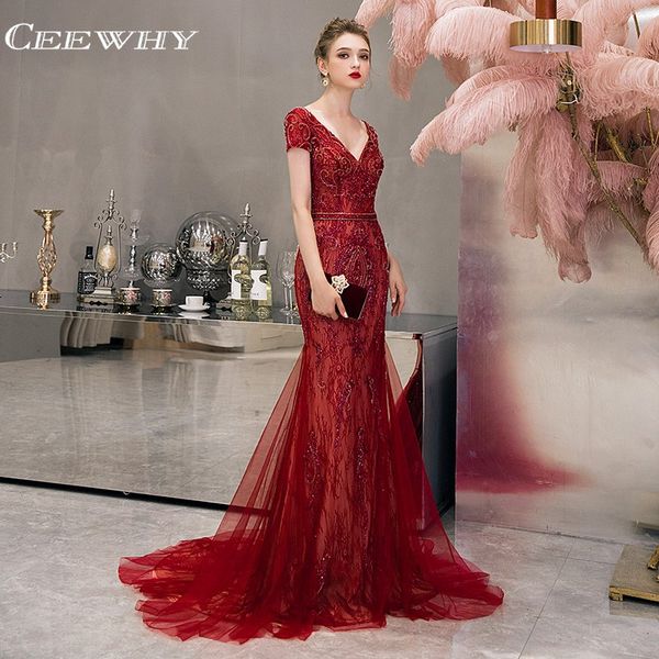 ceewhy cap sleeve burgundy evening gown beaded muslim evening dress lace gown open back prom dresses, White;black
ceewhy cap sleeve burgundy evening gown beaded muslim evening dress lace gown open back prom dresses, White;black