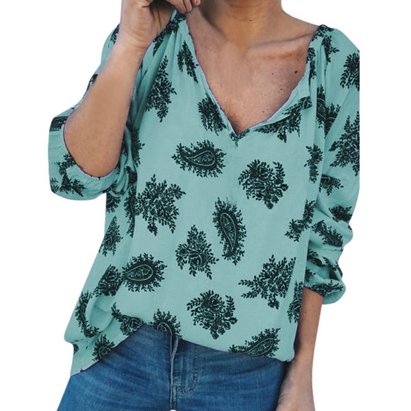Womens Blouse Summer Fashion Shirt V Neck Print Shirt Long Loose Blouse Summer Streetwear Harajuku Tops Chemisier Femme
Womens Blouse Summer Fashion Shirt V Neck Print Shirt Long Loose Blouse Summer Streetwear Harajuku Tops Chemisier Femme