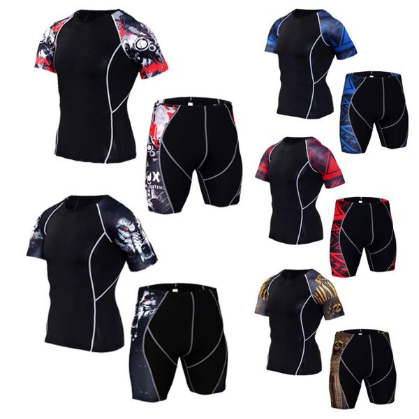 men's quick dry compression suits short sleeve shirt + running shorts set sport suit men tight fitness jogging outdoor sportswea, Black;blue
men's quick dry compression suits short sleeve shirt + running shorts set sport suit men tight fitness jogging outdoor sportswea, Black;blue