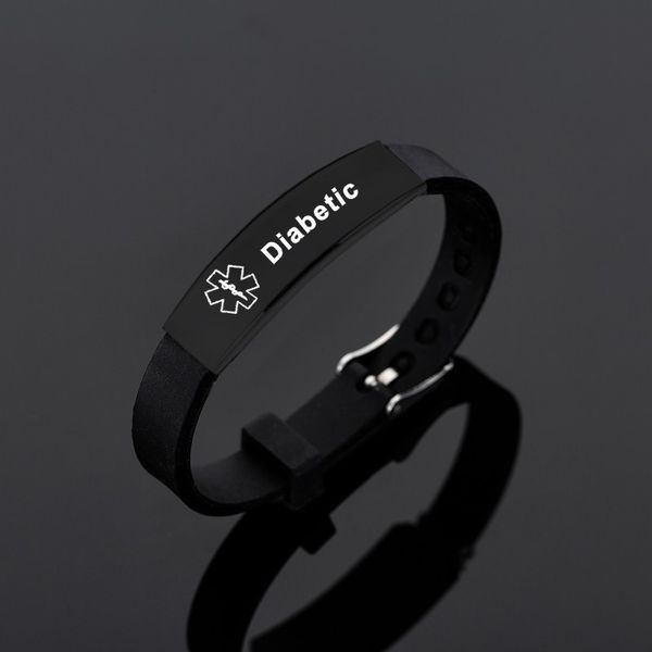 black stainless steel silicone alert id bracelet diabetic epilepsy sos bracelets wristband for men, Golden;silver
black stainless steel silicone alert id bracelet diabetic epilepsy sos bracelets wristband for men, Golden;silver