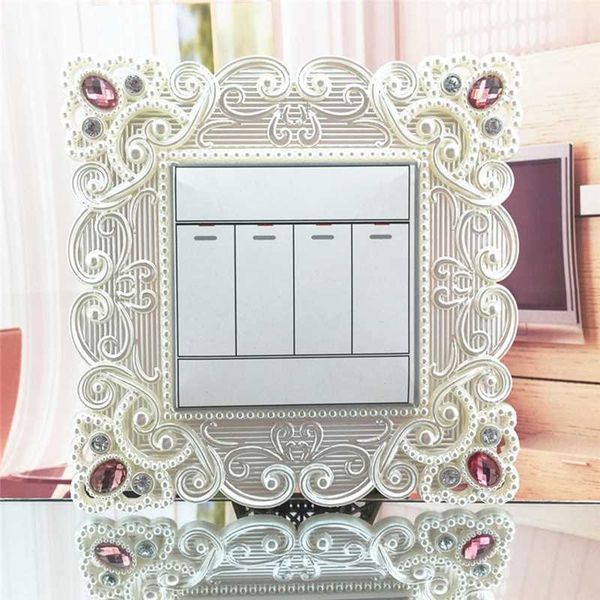 1pcs european-style diamond-studded plastic household switch wall lamp socket stickers home room decoration switch stickers
1pcs european-style diamond-studded plastic household switch wall lamp socket stickers home room decoration switch stickers