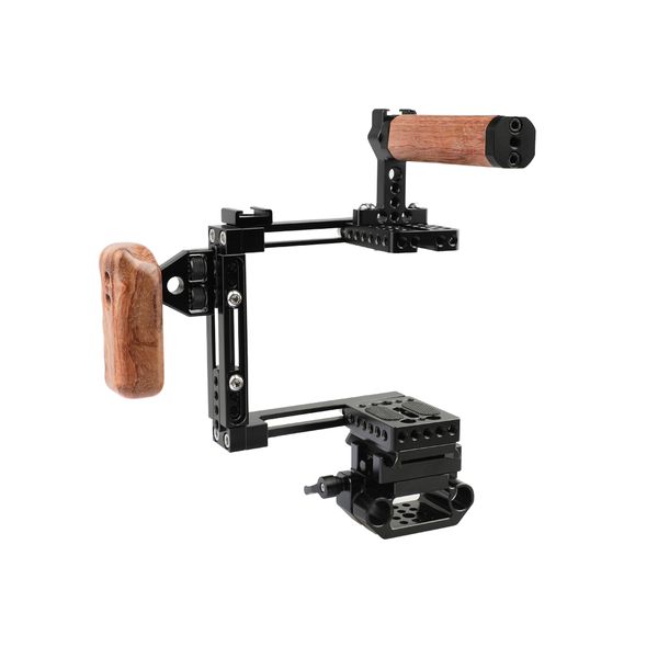 camvate adjustable half cage kit with manfrotto quick release plate 15mm railblock base + wooden handgrip item code: c2440
camvate adjustable half cage kit with manfrotto quick release plate 15mm railblock base + wooden handgrip item code: c2440