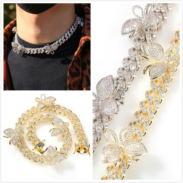 new guys rose gold 16 inch bling cubic zirconia butterfly cuban chain choker necklace bijoux hip hop rapper jewelry gifts for men women, Silver
new guys rose gold 16 inch bling cubic zirconia butterfly cuban chain choker necklace bijoux hip hop rapper jewelry gifts for men women, Silver
