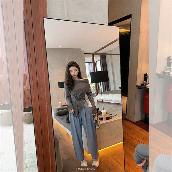 design sense solid color base women's one-line collar loose long sleeve t- shirt t-shirt scheming stylish, White
design sense solid color base women's one-line collar loose long sleeve t- shirt t-shirt scheming stylish, White