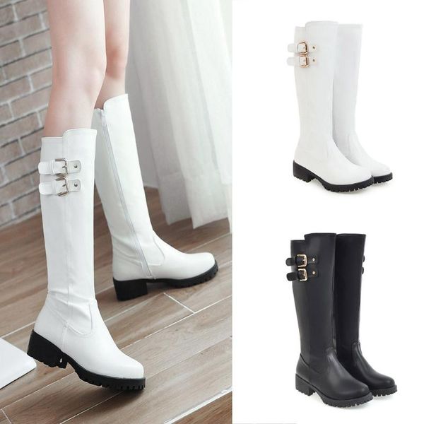 women winter boots thick heel pumps pointed toe buckle strap boots elegant party female zapatos de mujer #g3, Black
women winter boots thick heel pumps pointed toe buckle strap boots elegant party female zapatos de mujer #g3, Black