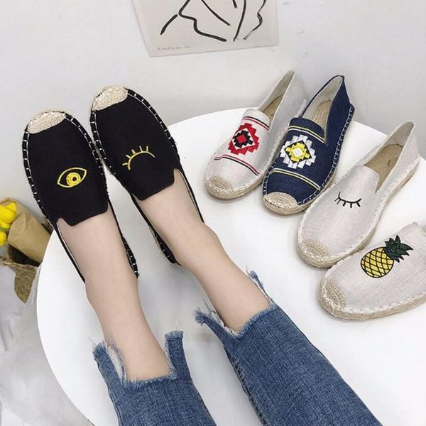 eye and eyelash embroider espadrilles shoes women cartoon pineapple flats designer rope loafers ladies creepers flat shoes s280, Black
eye and eyelash embroider espadrilles shoes women cartoon pineapple flats designer rope loafers ladies creepers flat shoes s280, Black