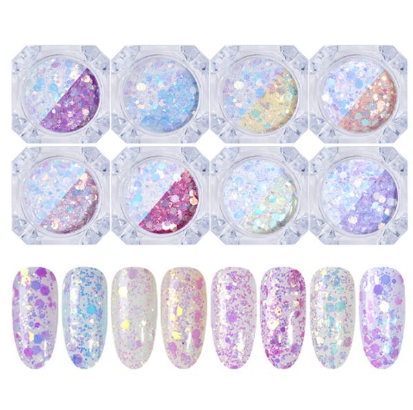 8 boxes/set pchromic nail sequins sunlight sensitive color changing nail glitter pigment flakes colorful nail art decor, Silver;gold
8 boxes/set pchromic nail sequins sunlight sensitive color changing nail glitter pigment flakes colorful nail art decor, Silver;gold
