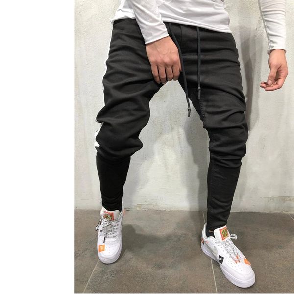2019 men slim jeans fabric casual sports pants personality side sew together a pair of jeans, Blue
2019 men slim jeans fabric casual sports pants personality side sew together a pair of jeans, Blue