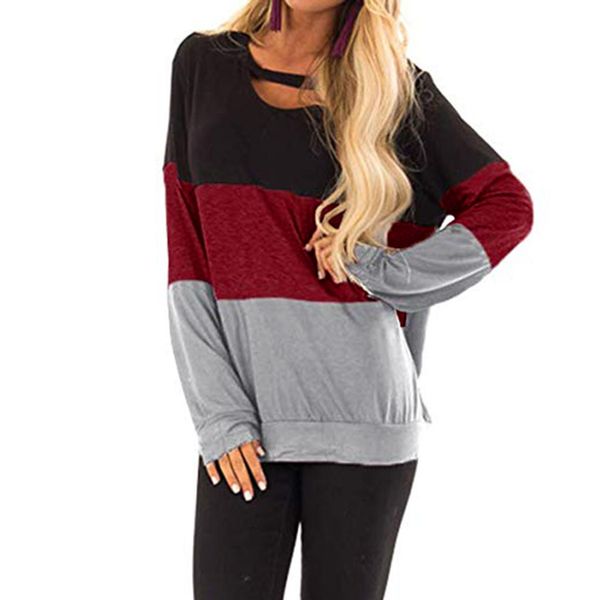 women's blouses long sleeves color block tunic tees choker neck blouse plus size casual office shirt ropa mujer#g1, White
women's blouses long sleeves color block tunic tees choker neck blouse plus size casual office shirt ropa mujer#g1, White