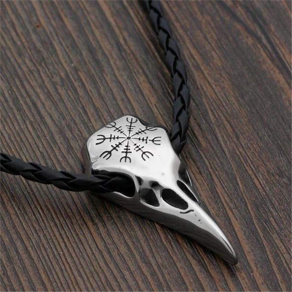 vintage norse mythology viking pirates compass skull raven head necklace pendant for men punk jewelry, Silver
vintage norse mythology viking pirates compass skull raven head necklace pendant for men punk jewelry, Silver