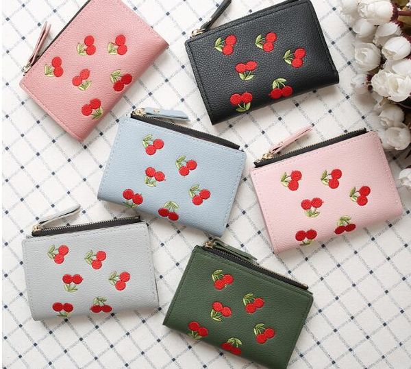 fashion women short wallet small pu leather cherry embroidery coin purse card holders lady girl mini money bag, Red;black
fashion women short wallet small pu leather cherry embroidery coin purse card holders lady girl mini money bag, Red;black