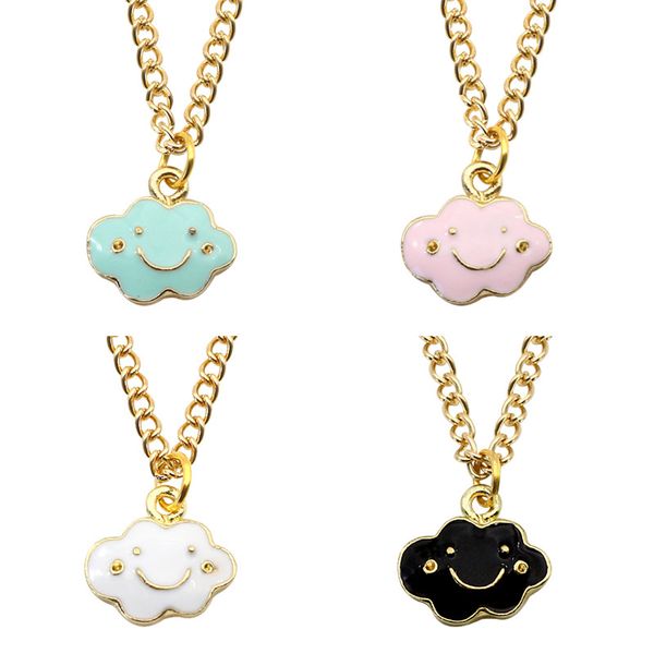 kawaii enamel alloy smiling face cloud pendant charms necklace gold tone plated lobster clasp chain clavicle necklaces ornaments, Silver
kawaii enamel alloy smiling face cloud pendant charms necklace gold tone plated lobster clasp chain clavicle necklaces ornaments, Silver