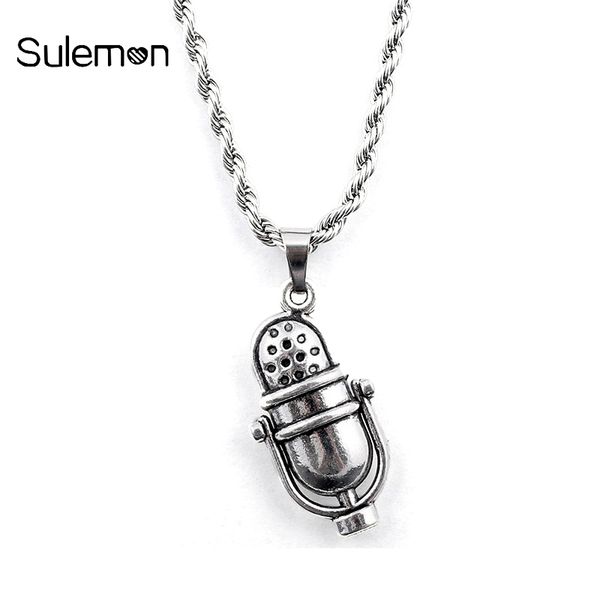 vintage microphone pendant & stainless steel chain necklace for men&women music necklace music festival fashion jewelry sn28, Silver
vintage microphone pendant & stainless steel chain necklace for men&women music necklace music festival fashion jewelry sn28, Silver