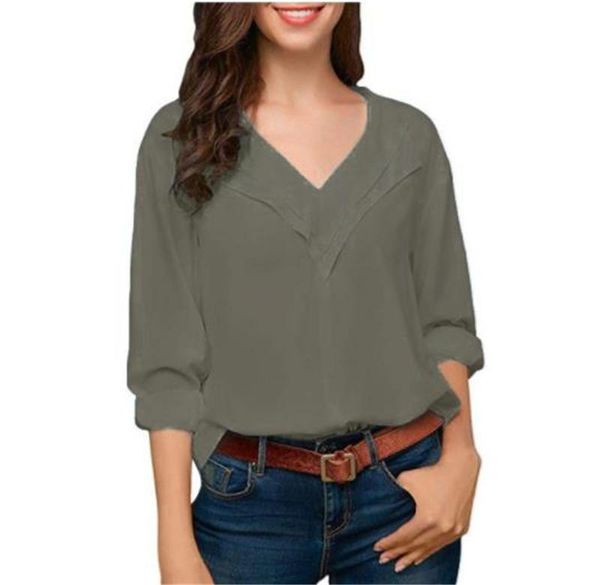 pure color women designer blouses summer loose long sleeve v neck womens plus size womens shirts, White
pure color women designer blouses summer loose long sleeve v neck womens plus size womens shirts, White