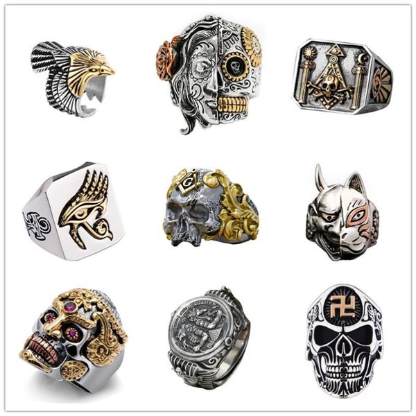 fan vintage metal eye snake wolf skull punk rings men jewelry hiphop biker rock gothic signet ring male gift accessories, Golden;silver
fan vintage metal eye snake wolf skull punk rings men jewelry hiphop biker rock gothic signet ring male gift accessories, Golden;silver