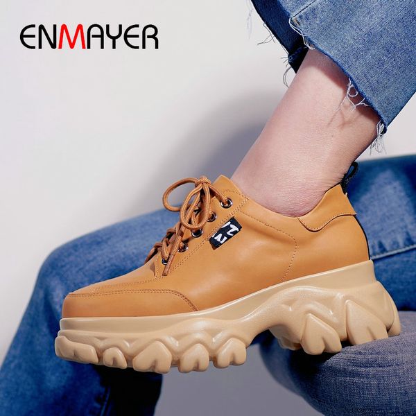 enmayer 2020 casual lace-up shoes women designers basic genuine leather square heel pu women heels leisure high heels, Black
enmayer 2020 casual lace-up shoes women designers basic genuine leather square heel pu women heels leisure high heels, Black