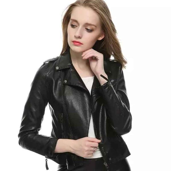 black slim locomotive pu leather jacket ladies small leather jacket 2019 women's black zipper jackets short slim women's clothes, Black;brown
black slim locomotive pu leather jacket ladies small leather jacket 2019 women's black zipper jackets short slim women's clothes, Black;brown