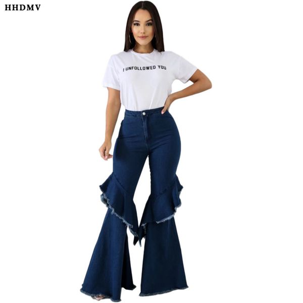 hhdmv women fashion high street girl style denim long pantas buttons pure color fuffles denim long flared trousers, Blue
hhdmv women fashion high street girl style denim long pantas buttons pure color fuffles denim long flared trousers, Blue