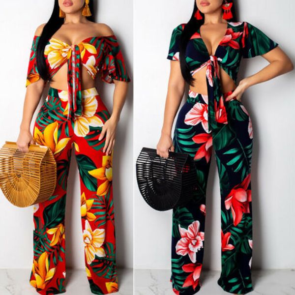 2pcs women two piece v-neck jumpsuit floral printed crop +wide leg trousers new ladies floral bandage summer women's set, White
2pcs women two piece v-neck jumpsuit floral printed crop +wide leg trousers new ladies floral bandage summer women's set, White
