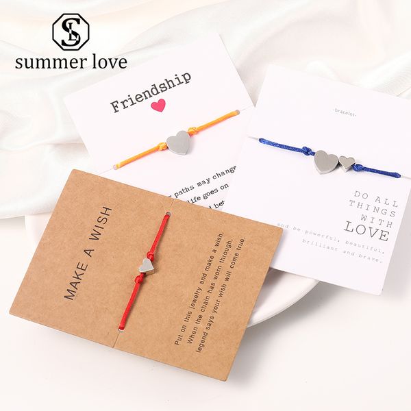 boho double heart charms couple bracelets for women men 6 color rope chain stainless steel love friendship with wish card jewelry gift, Black
boho double heart charms couple bracelets for women men 6 color rope chain stainless steel love friendship with wish card jewelry gift, Black