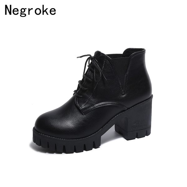 2018 new platform ankle boots women chunky heels lace up leather short booties black ladies shoes sapato feminino
2018 new platform ankle boots women chunky heels lace up leather short booties black ladies shoes sapato feminino